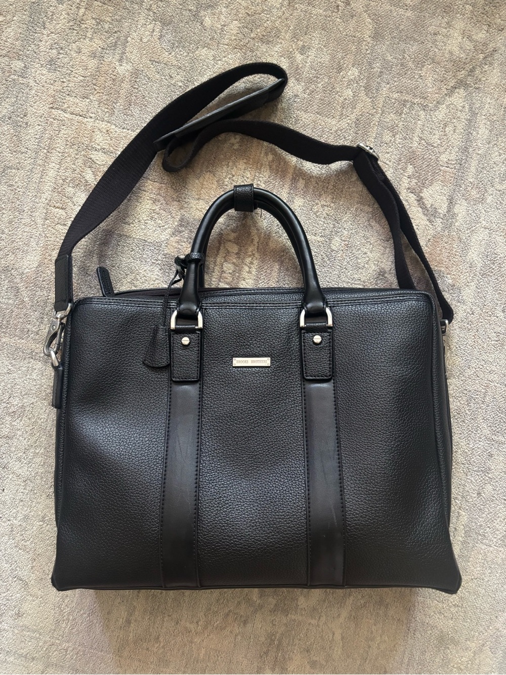 Brooks Brothers Black Leather Briefcase